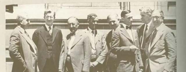 Historical photo of Pension Fund's first board of trustees