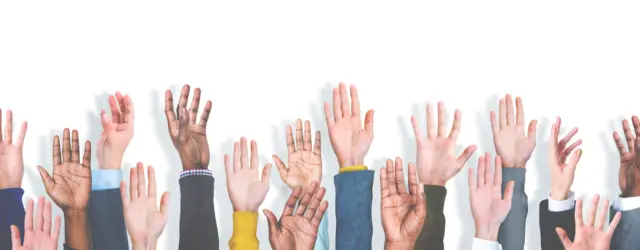Group of Hands Raised