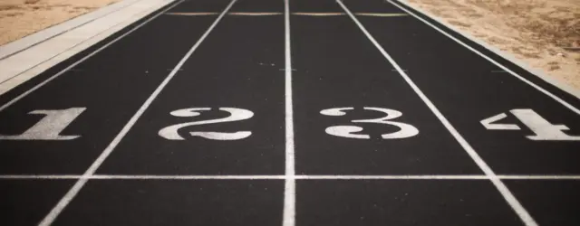 Starting line of a running track