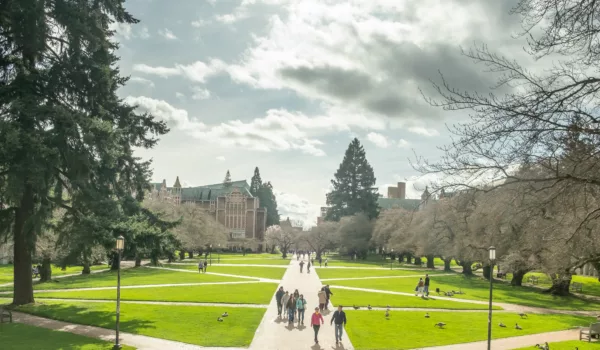 University of Washington, Seattle, Washington State, USA  03-16-2025 - There are historical buildings and symbols on the university grounds.